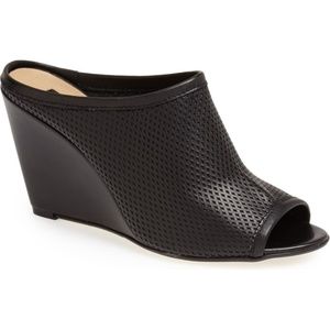 Topshop Waltz Perforated Leather Open Toe Mule